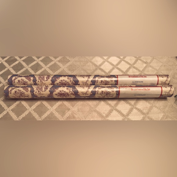 NEW Discontinued Brunschwig & Fils LA FONTAINE Wallpaper Double Rolls Lot of 2